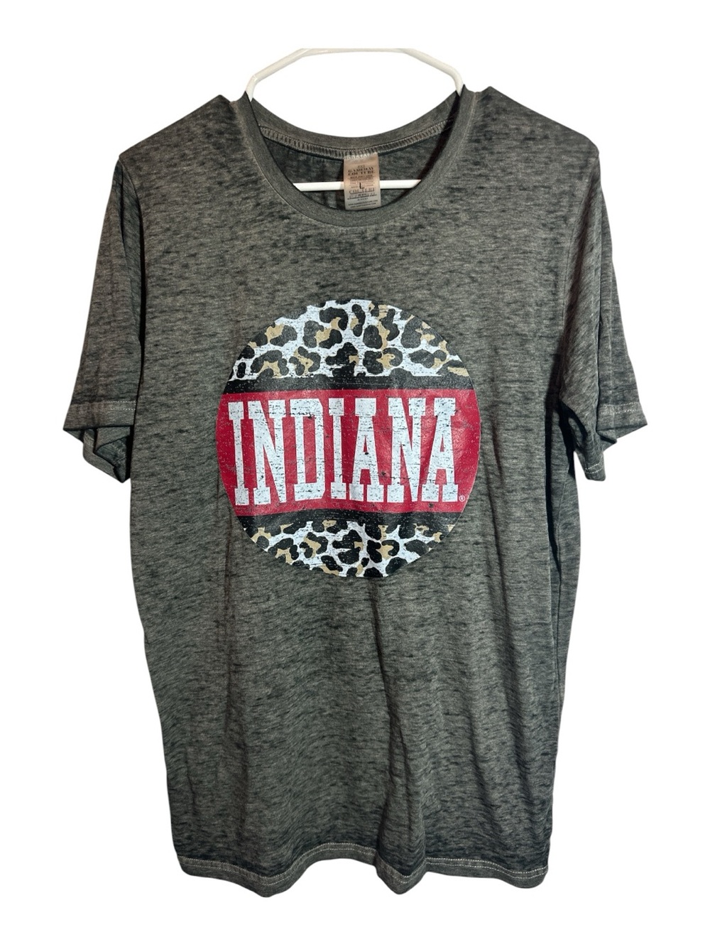 Indiana University Hoosiers Gameday Couture Leopard Lightweight Sz Lg T-Shirt